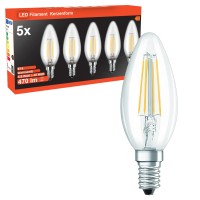 3381389_Blulaxa LED-Leuchtmittel Filament Kerzenform 5x-SET E14